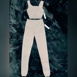 Two piece tank top high rise pants